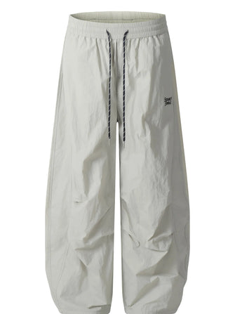 Men's Drawstring Breathable Curved Pants Grey