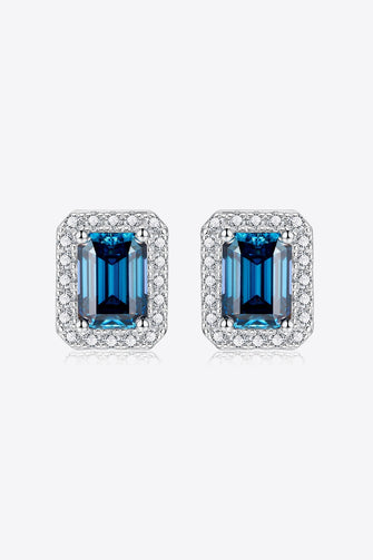 2 Carat Moissanite Stud Earrings in Indigo Indigo One Size
