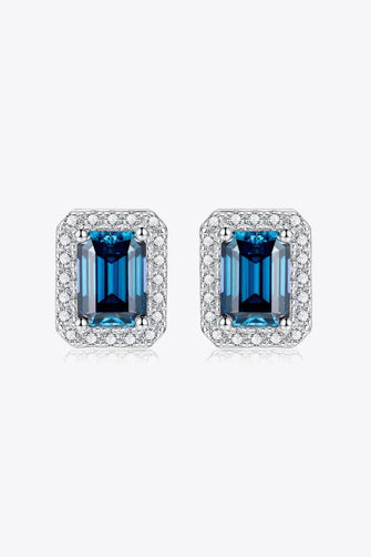 2 Carat Moissanite Stud Earrings in Indigo Indigo One Size Earrings