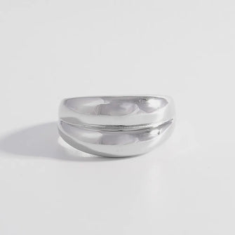 925 Sterling Silver Bulging Ring Silver