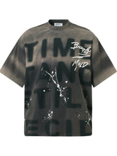 Men's Graffiti Style Oversized T-Shirt Gray