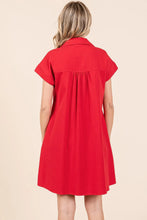 Mittoshop Twill Short Sleeve Collared Mini Dress