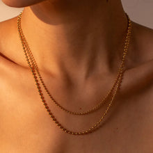 18K Gold-Plated Lobster Closure Bead Necklace Gold One Size