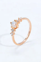 Natural Moonstone and Zircon 18K Rose Gold-Plated Ring Rings