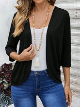 Open Front 3/4 Sleeves Cardigan