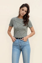 Solid Color Round Neck T Shirt Gray