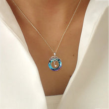 925 Sterling Silver Natural Crystal Pendant Necklace Royal Blue One Size