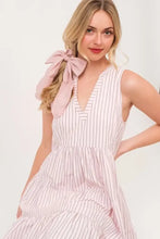 Lime 'N' Chili Striped Sleeveless V-Neck Tiered Dress Casual Dresses