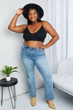 Zenana Full Size Textured Spaghetti Strap Bralette in Black Bras