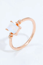 Rectangle Natural Moonstone Ring Rings