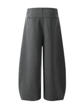 Men's High Waist Pleated Curved Pants