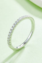 Moissanite Platinum-Plated Half-Eternity Ring Silver