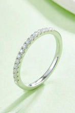 Moissanite Platinum-Plated Half-Eternity Ring Silver Rings