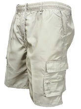 Men's Plus Size Drawstring Shorts with Cargo Pockets Ivory