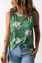 Printed Side Slit Round Neck Tank Tanks & Camis
