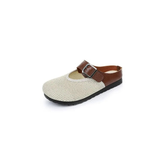 Round Toe Flats Loafers Beige Woman Loafers