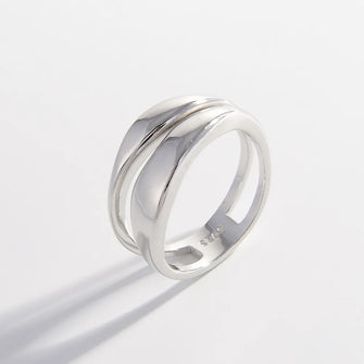 925 Sterling Silver Double-Layered Ring Silver