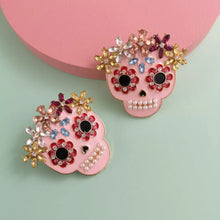 Skull Rhinestone Alloy Earrings Earrings