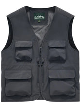 Men's Full Size Zip Up Vest Plus Size Dark Gray