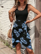Printed Wide Strap Tank Dress Casual Dresses
