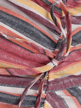 Striped Surplice Short Sleeve Dress Casual Dresses