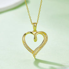 Moissanite 925 Sterling Silver Heart Shape Necklace Gold One Size