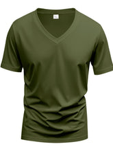 Men's Full Size V-Neck Short Sleeve T-Shirt Plus Size
