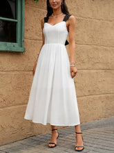 Sweetheart Neck Wide Strap Midi Dress Casual Dresses