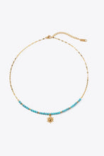 Turquoise Beaded 18K Gold-Plated Sun Shape Pendant Necklace Necklaces