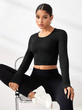 Round Neck Long Sleeve Active T-Shirt Woman Activewear
