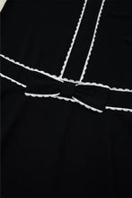 Contrast Scallop Trim Bow Detail Short Sleeve Shift Dress Woman Casual Dress