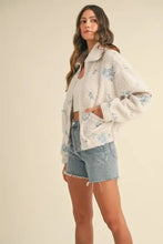 MABLE Floral Embroidered Fleece Teddy Jacket Woman Outerwear