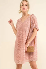 And The Why Woven Leopard Baby Doll Roll-Sleeve Casual Dress Casual Dresses