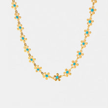 Titanium Steel Drip Oil Flower Necklace Gold One Size