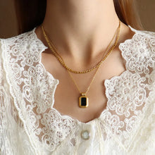 Titanium Steel Gold-Plated Pendant Necklace Gold One Size