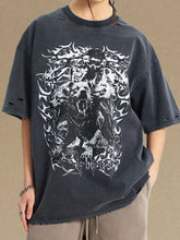 Men's Graphic Round Neck Half Sleeve T-Shirt Black