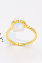 Natural Moonstone Platinum-Plated Ring Rings