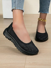 Breathable Mesh Slip-Ons Black Woman Sneakers