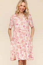 Haptics Fit and Flare Paisley Print Knit Dress Blush Casual Dresses