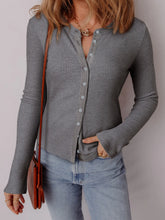 Ribbed Button-Up Cardigan
