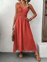 V-Neck Wide Strap Midi Cami Dress Casual Dresses