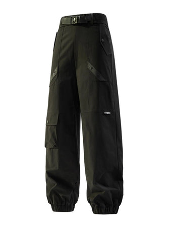 Men's Cargo Jogger Quick-Dry Pants with Pockets Black