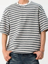 Men's Striped Round Neck Half Sleeve T-Shirt