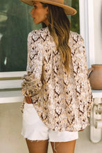 Printed Round Neck Long Sleeve Blouse Woman Blouses