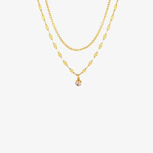 Titanium Steel Double-Layered Necklace Gold One Size