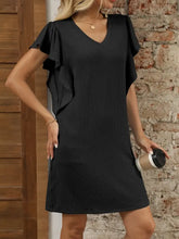 Ruffled V-Neck Cap Sleeve Mini Dress Casual Dresses