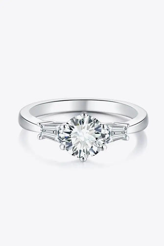 Loyal Love 1 Carat Moissanite Platinum-Plated Ring Silver Rings