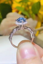 925 Sterling Silver 1 Carat Moissanite Cluster Ring Royal Blue