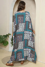 Printed V-Neck Split Maxi Dress Woman Maxi Dress
