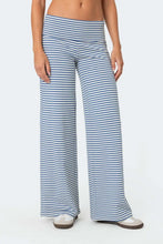 Striped Wide Leg Pants Light Blue